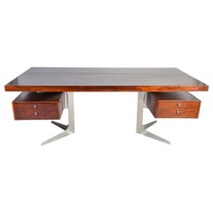 Herbert Hirche Minimalist ‘Top Series’ Executive Desk in Rosewood