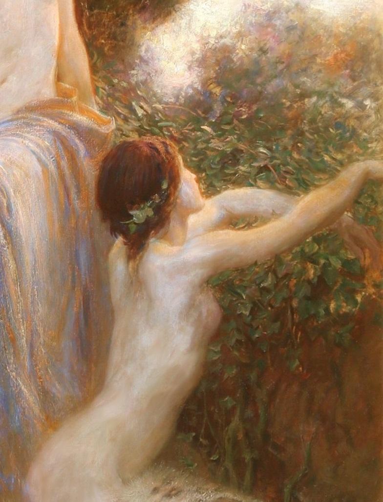 Awakening - Monumental Royal Academy Oil Painting of Nymphs Neoclassical Nudes For Sale 5