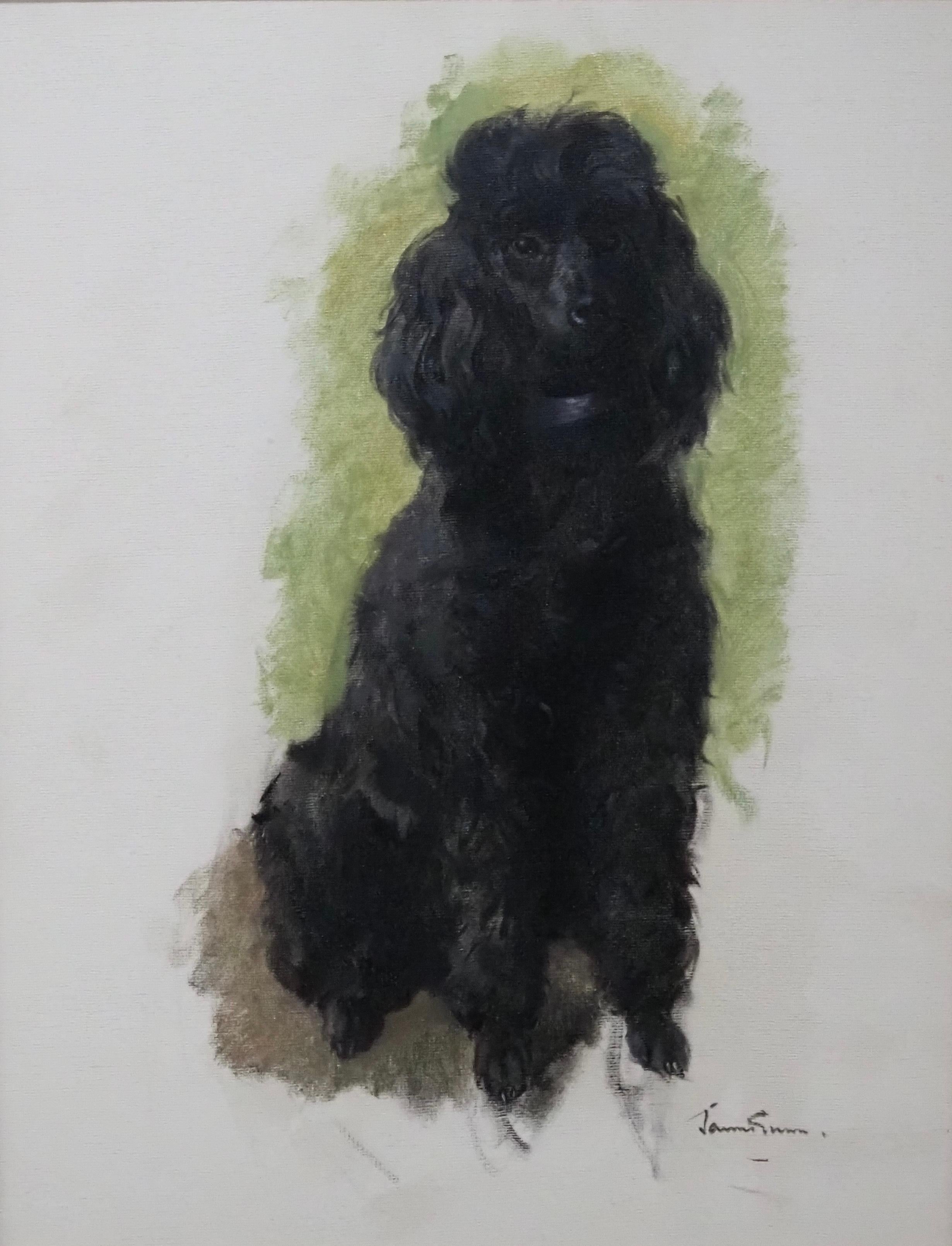 'Alphonse' - Study of a Poodle - Painting by Herbert James Gunn