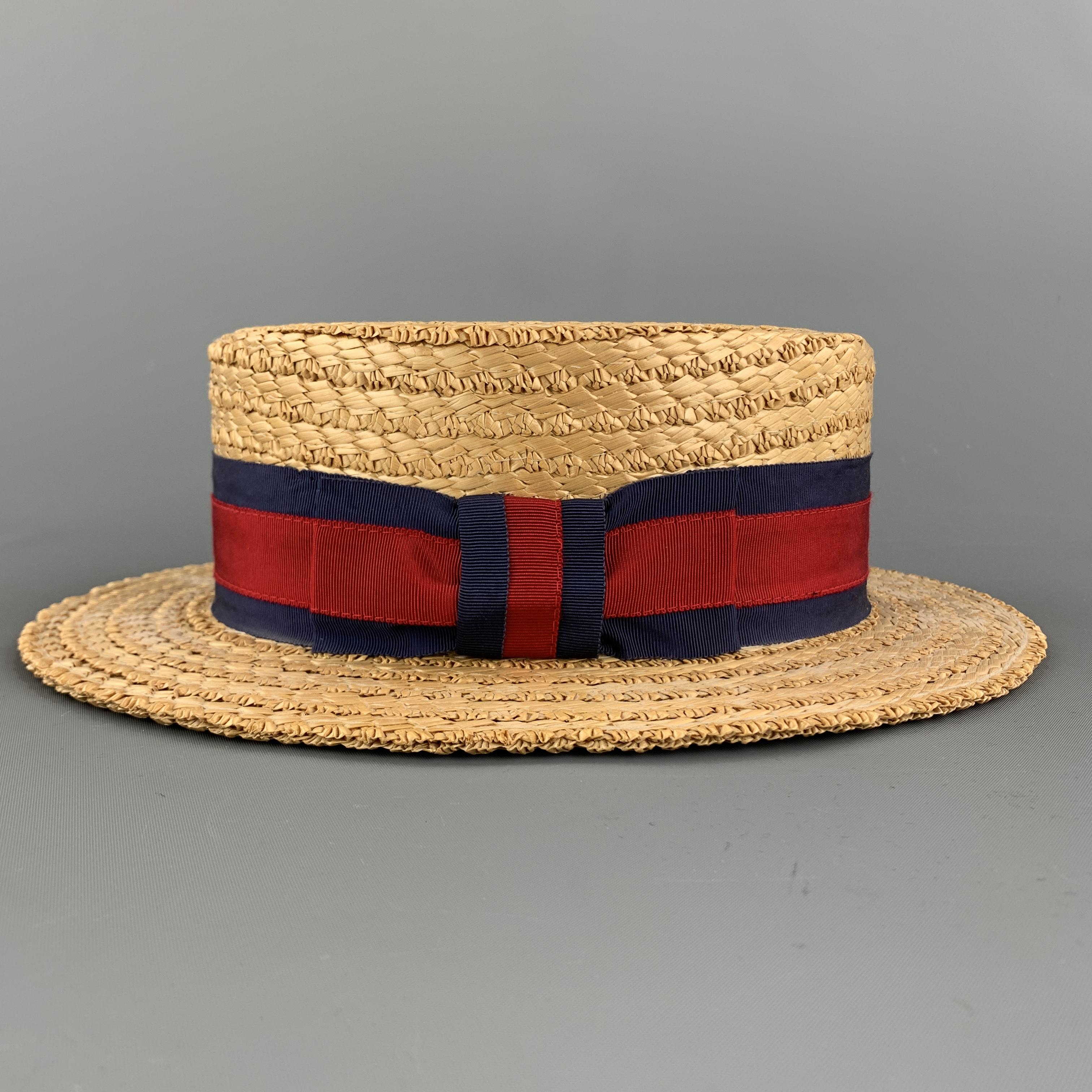 red boater hat