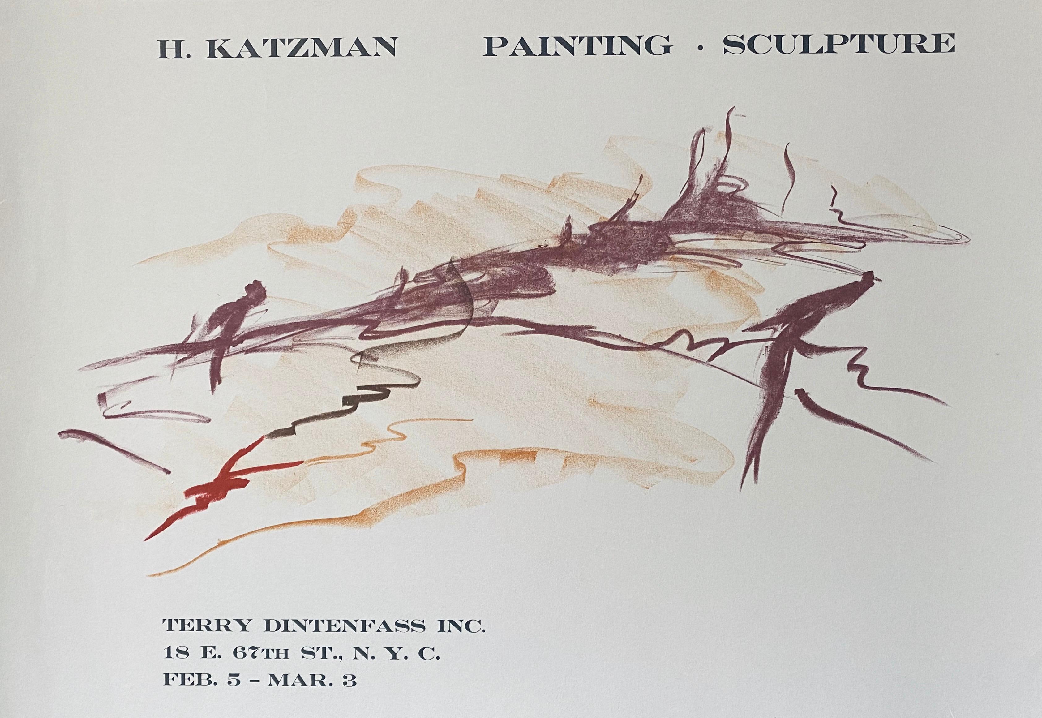 Poster litografico d'epoca Herbert Katzman Galleria Terry Dintenfass NYC in vendita 1