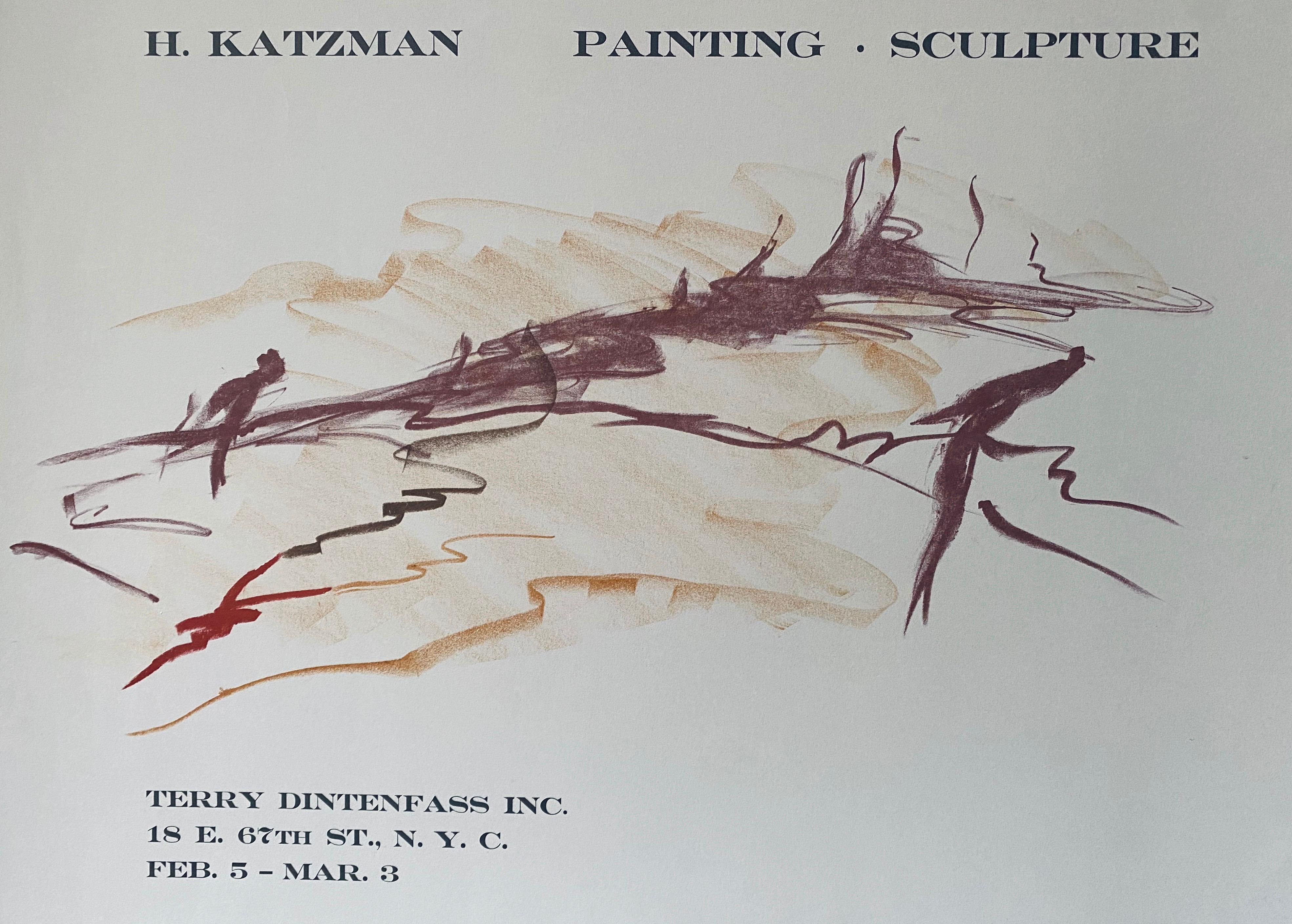 Poster litografico d'epoca Herbert Katzman Galleria Terry Dintenfass NYC in vendita 2