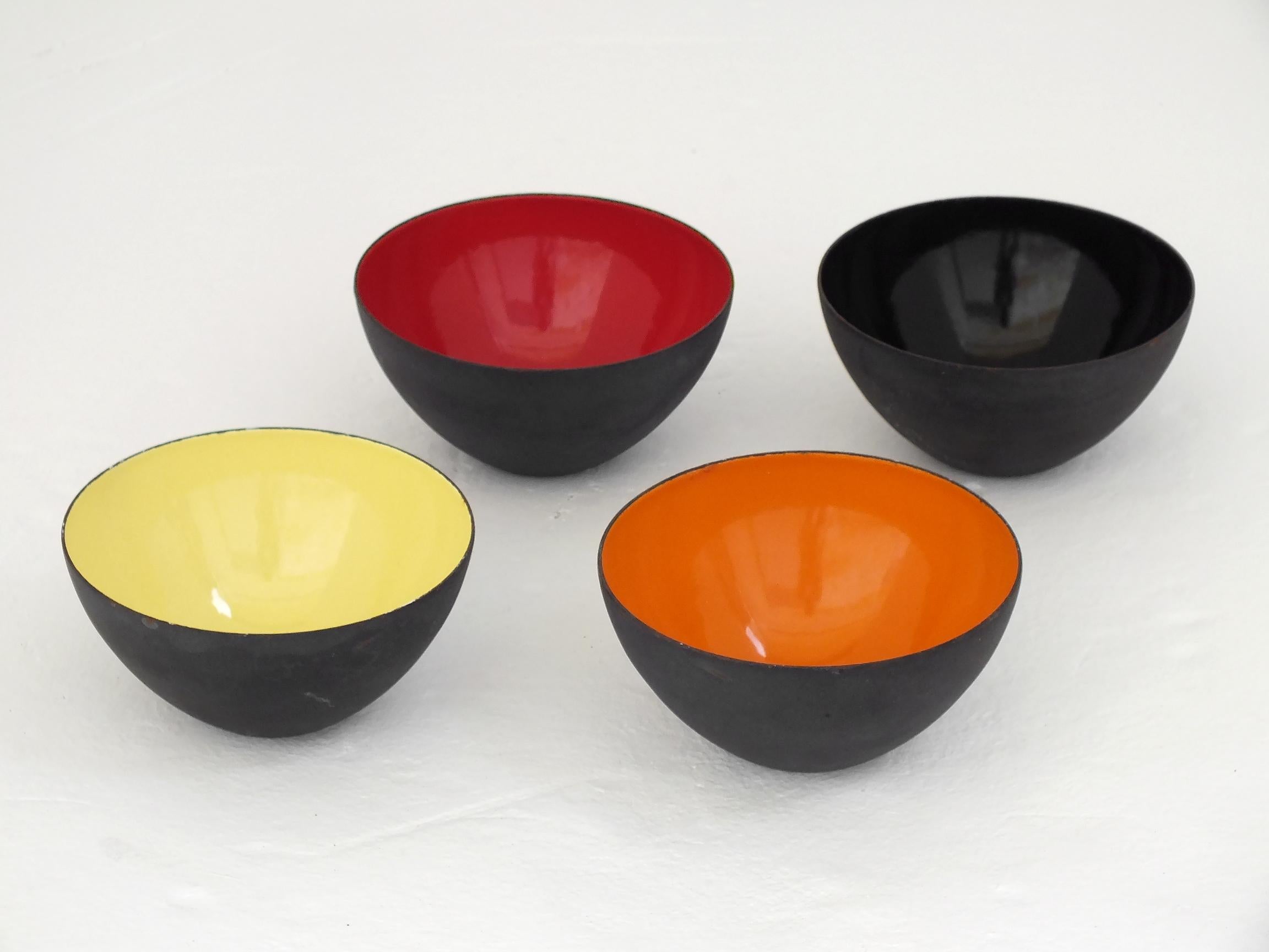 Italian Herbert Krenchel Krenit 4 bowl set first edition by Torben Orskov Denmark For Sale
