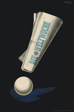 "Die Weltwoche" - Swiss Newspaper Original Vintage Object Poster 1940s