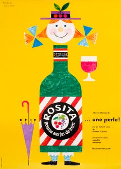 "Drink Rosita Fruit Juice" Original Vintage Beverage Poster 1950s