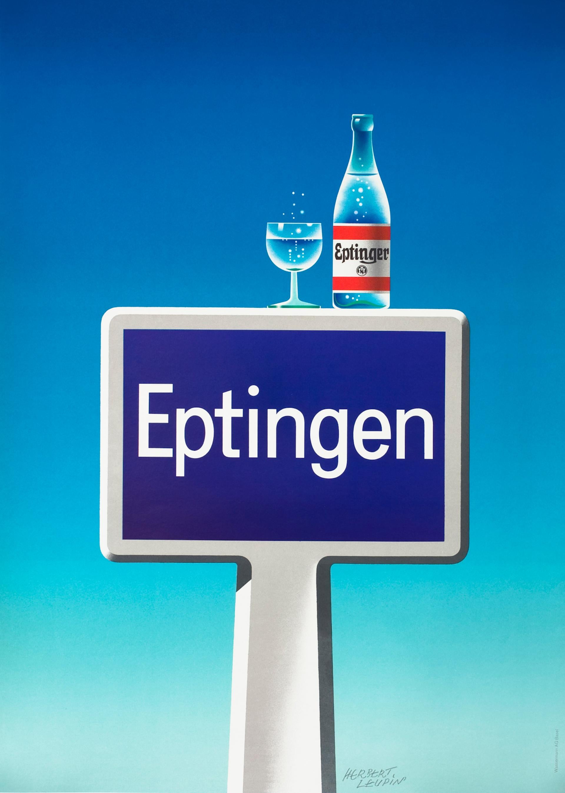 "Eptingen" Original Vintage Beverage Poster - Print by Herbert Leupin