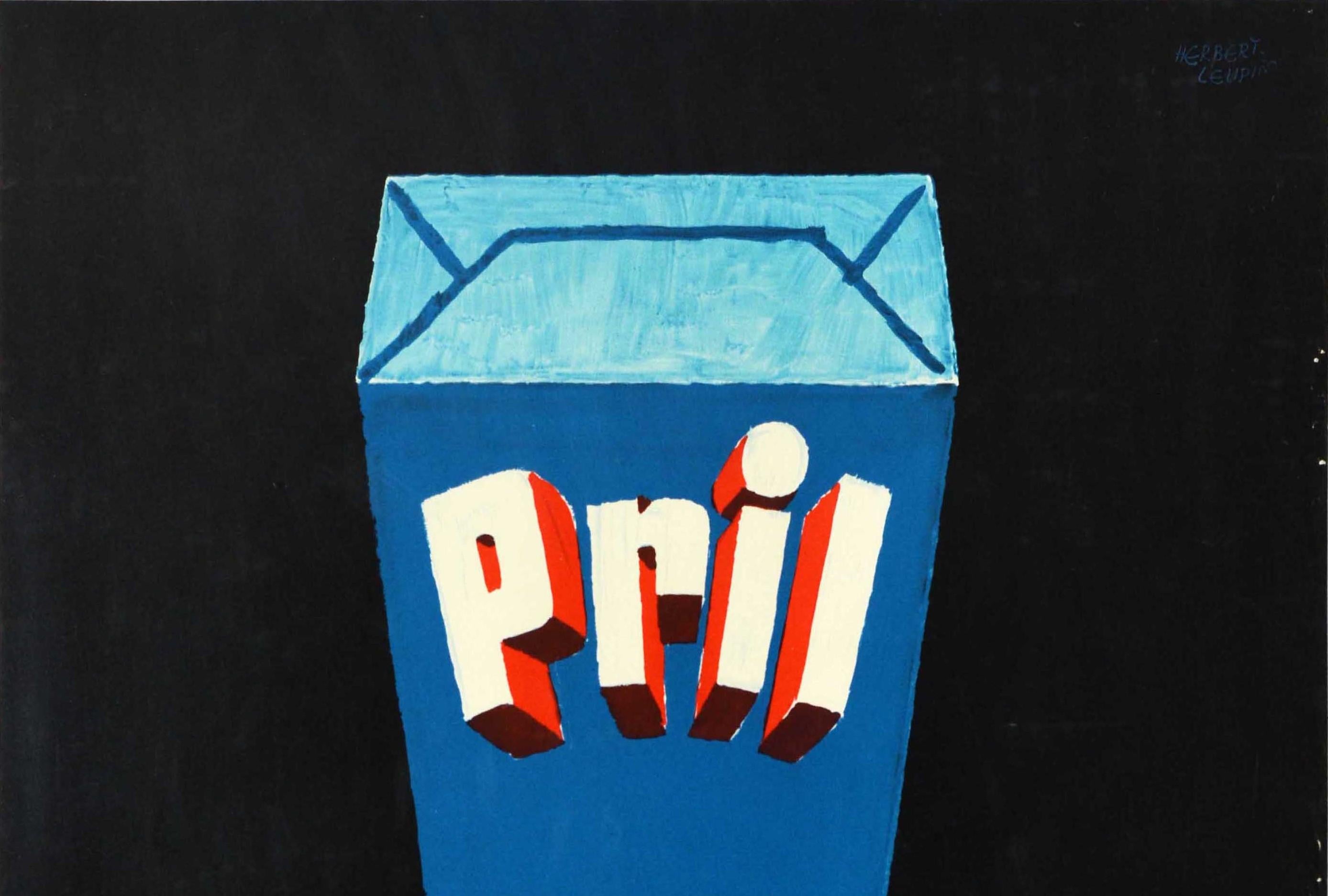 Original Vintage Advertising Poster For Pril Washing Up Powder Relaxes The Water - Print by Herbert Leupin