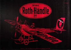 Original Vintage Poster Roth Handle Tobacco Cigarettes Smoking Ad Plane Design