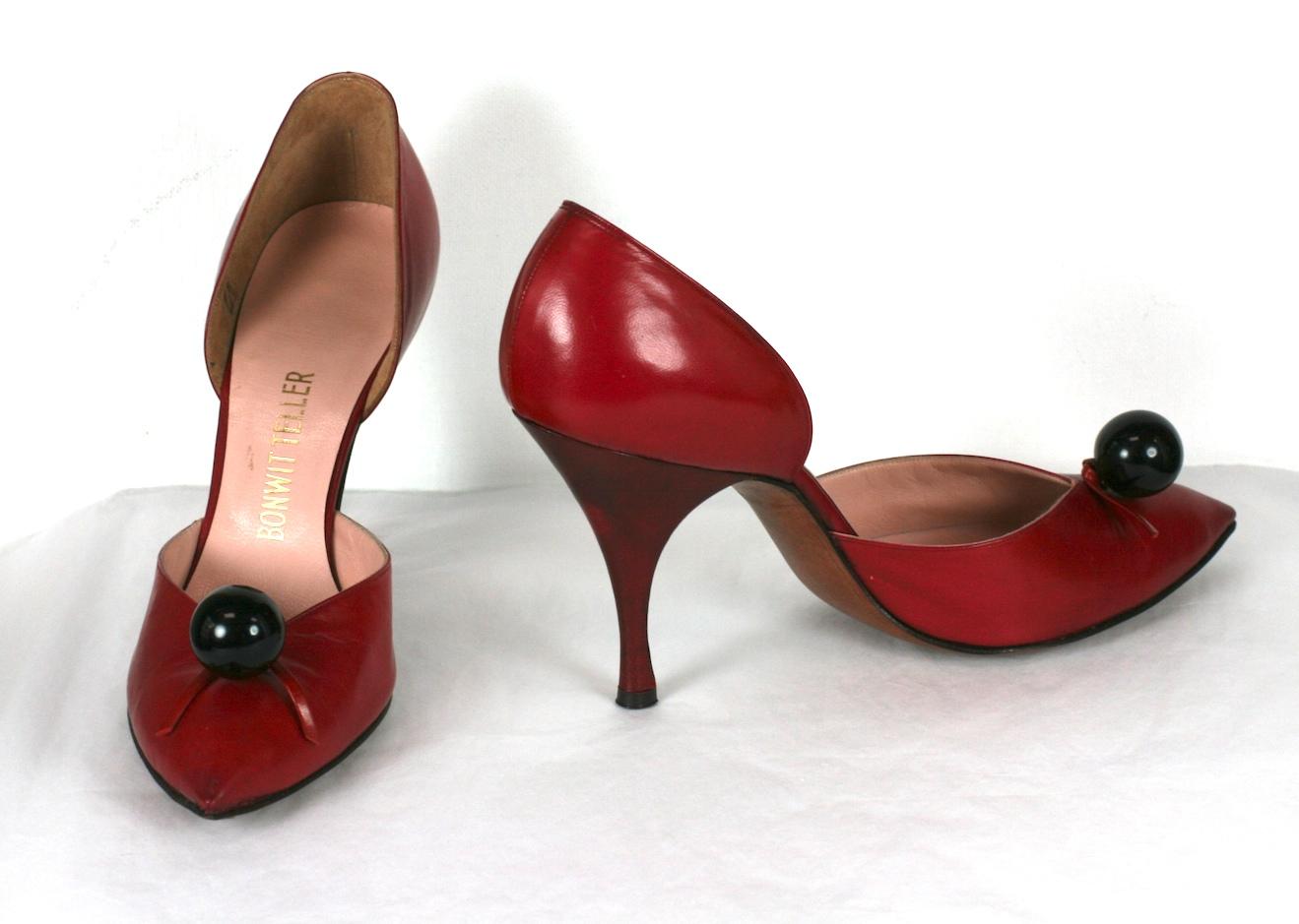 Brown Herbert Levine Red Stilettos For Sale