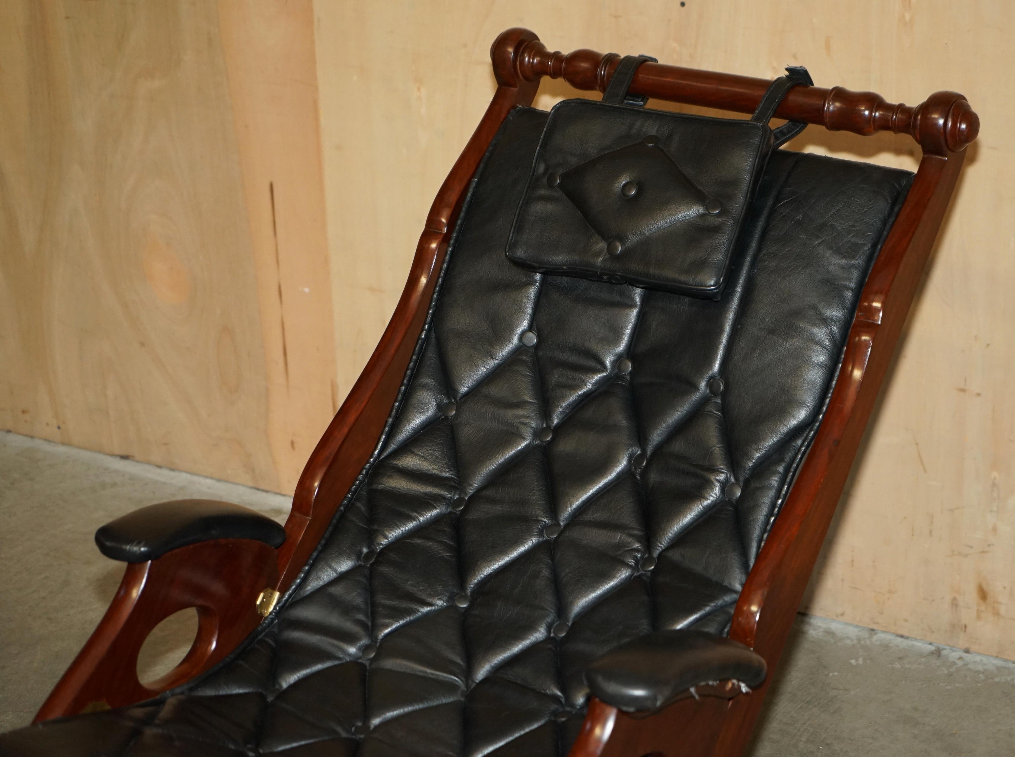 Campaign HERBERT MACNAIR ATTRIBUTED ANTIQUE HARDWOOD & BRASS FOLDING CAMPAIGN ARMCHAiR For Sale
