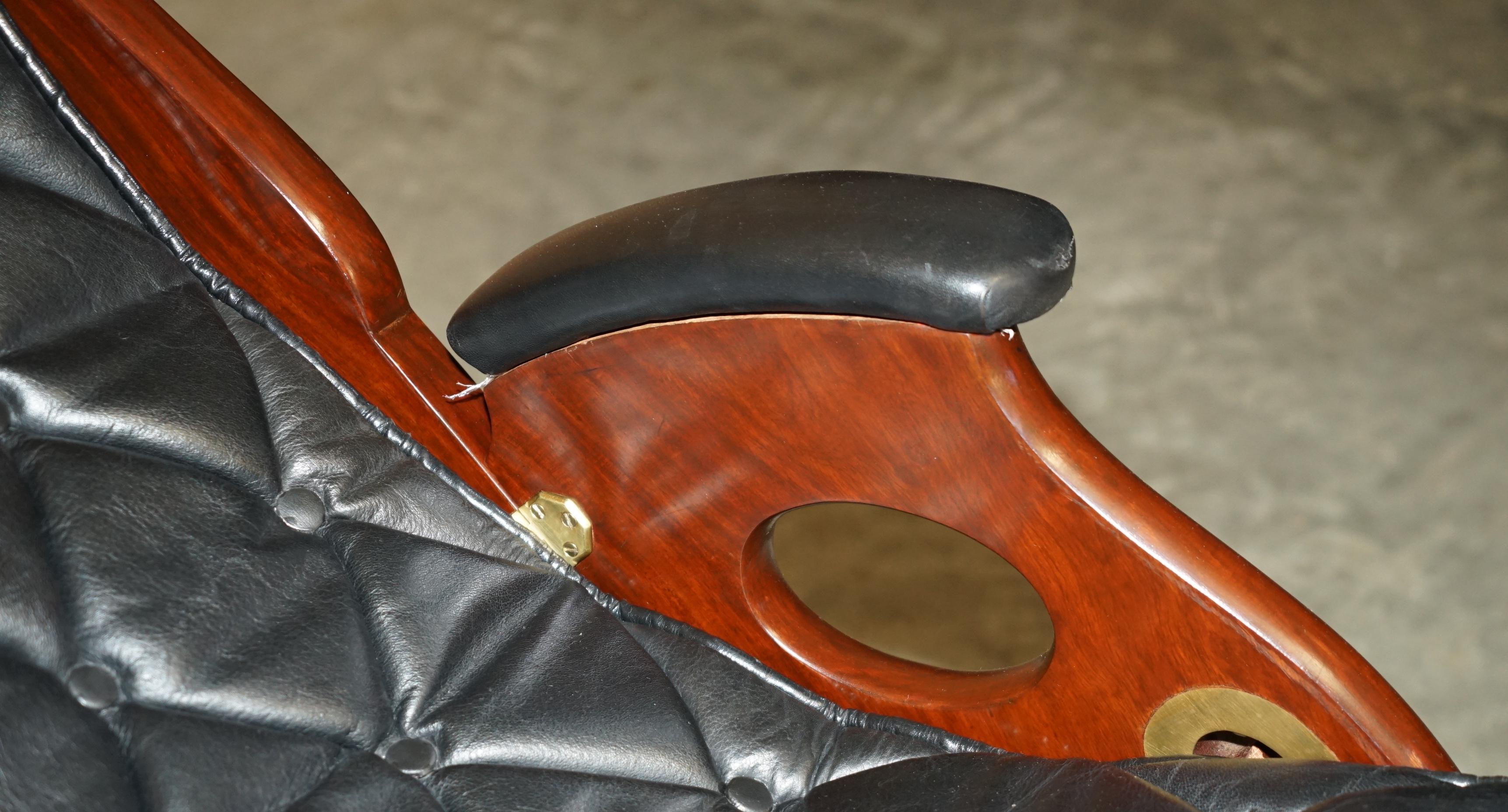Early 20th Century HERBERT MACNAIR ATTRIBUTED ANTIQUE HARDWOOD & BRASS FOLDING CAMPAIGN ARMCHAiR For Sale