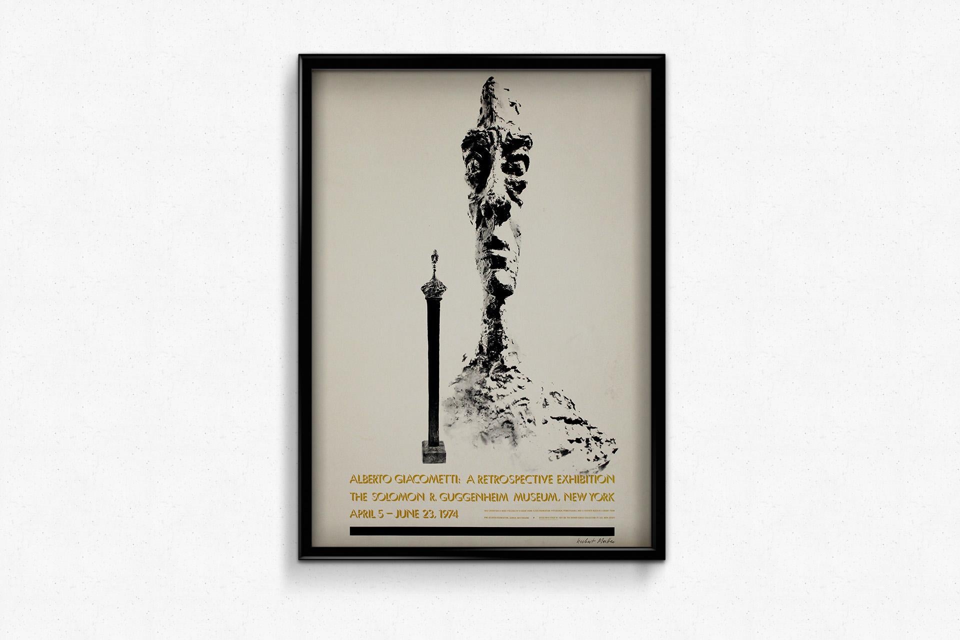 Cartel original de 1974 para la exposición retrospectiva de Alberto Giacometti en venta 2