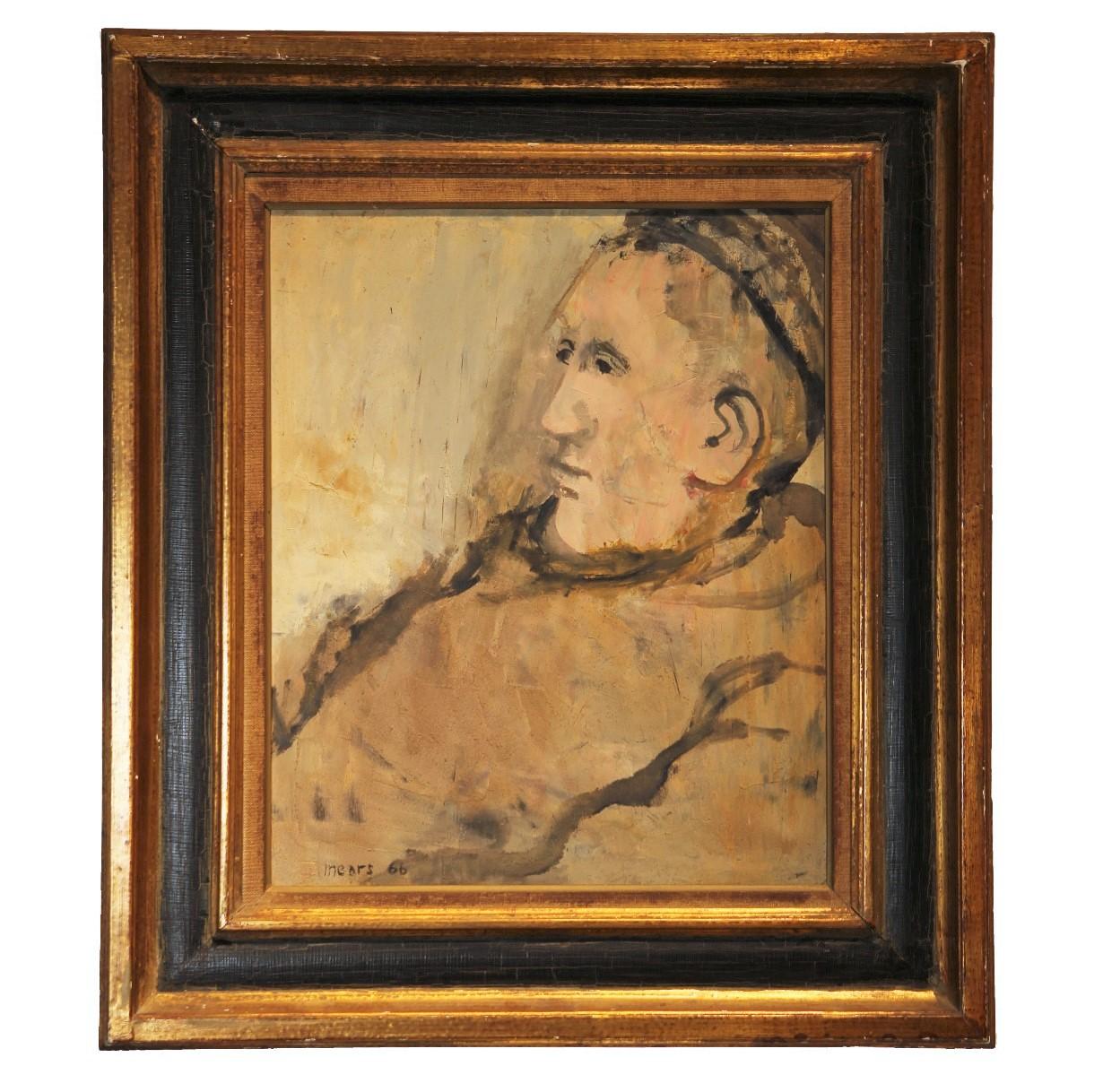 Impressionist style portrait of a man who is said to be a fisherman. The work is painted in neutral tones. It is framed in a gold frame with a black trim. The work is signed by the artist in the bottom corner.
Dimensions Without Frame: H 18 in. x W