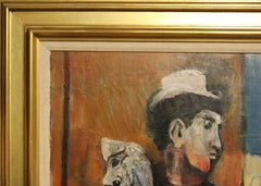 "Two Figures Unmasked" Abstract Impressionist Figurative Painting