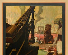 Original Vintage Poster Ashtabula Harbor Lake Erie New York Central Lines Rail