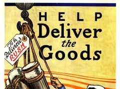 Original Help Delivery the Good, Do It Now, vintage US Navy WW1 vintage poster
