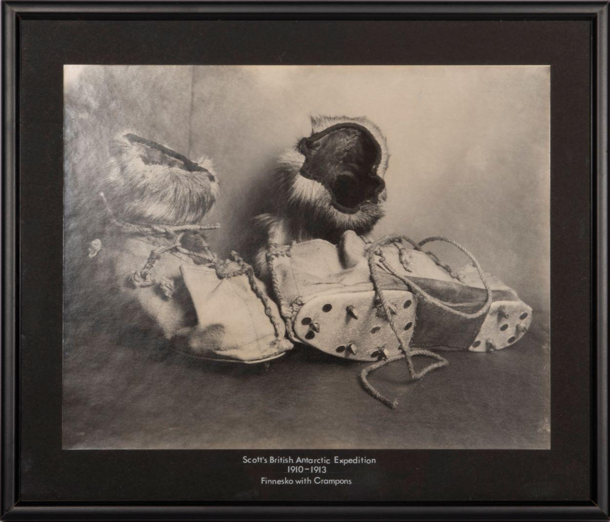 Herbert Ponting Black and White Photograph - Finnesko with Crampons. 