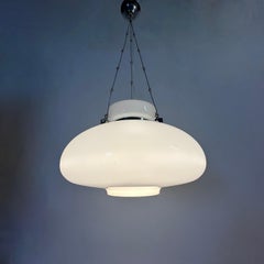 Herbert Proft for Limburg Glashütte hanging lamp opaline glass , 1970s Germany