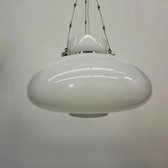 Herbert Proft for Limburg Glashütte hanging lamp opaline glass , 1970s Germany