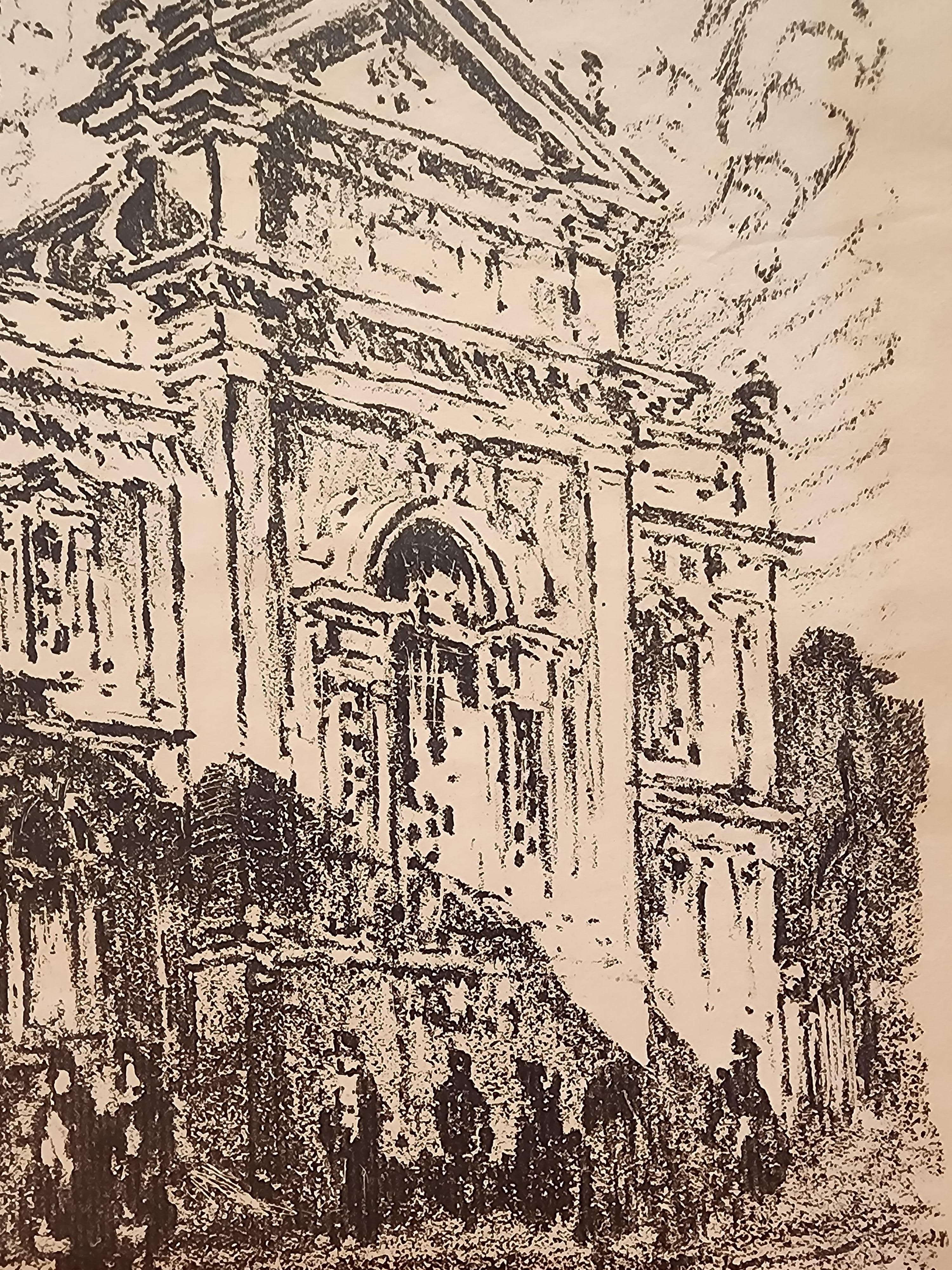 Christ Church, Philadelphia  - American Realist Print by Herbert Pullinger