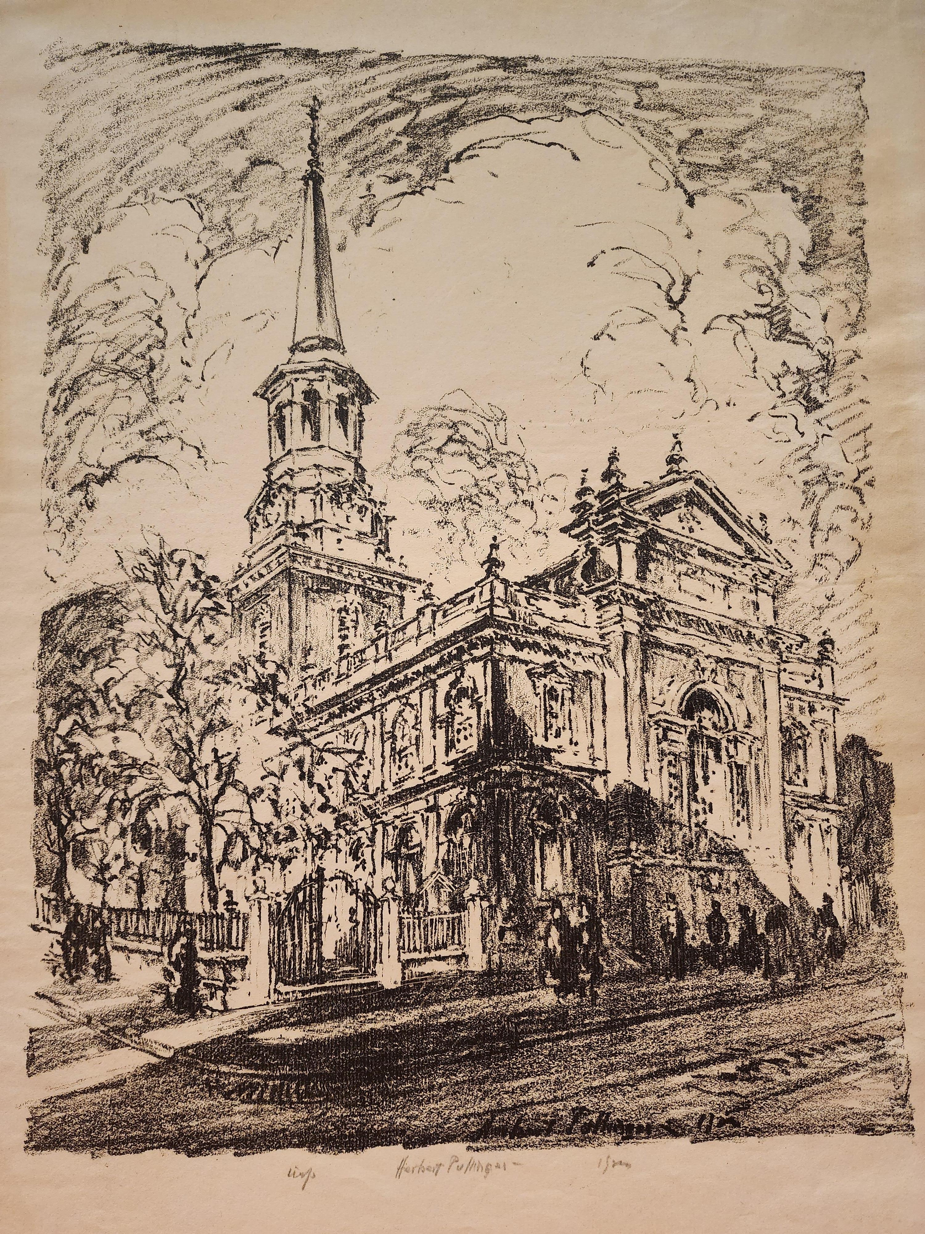 Christ Church's, Philadelphia  – Print von Herbert Pullinger