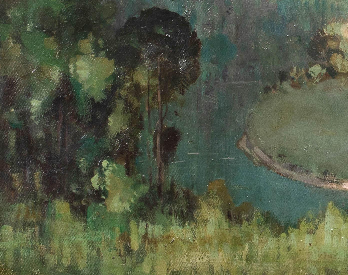 Paisaje del viaducto de Lincolnshire, hacia 1920  por Herbert Rollett (1872-1932) 7