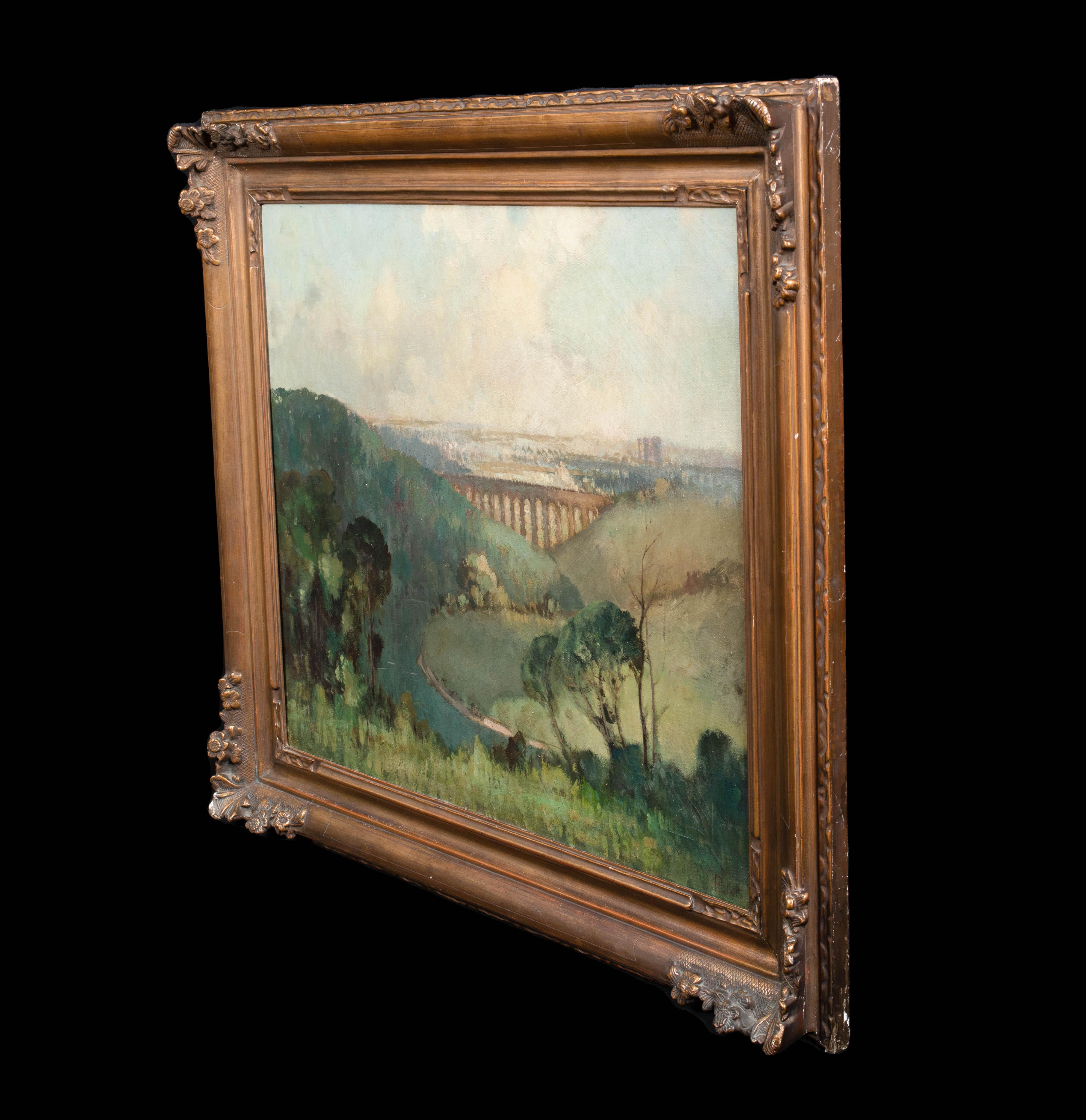 Paisaje del viaducto de Lincolnshire, hacia 1920  por Herbert Rollett (1872-1932) 8