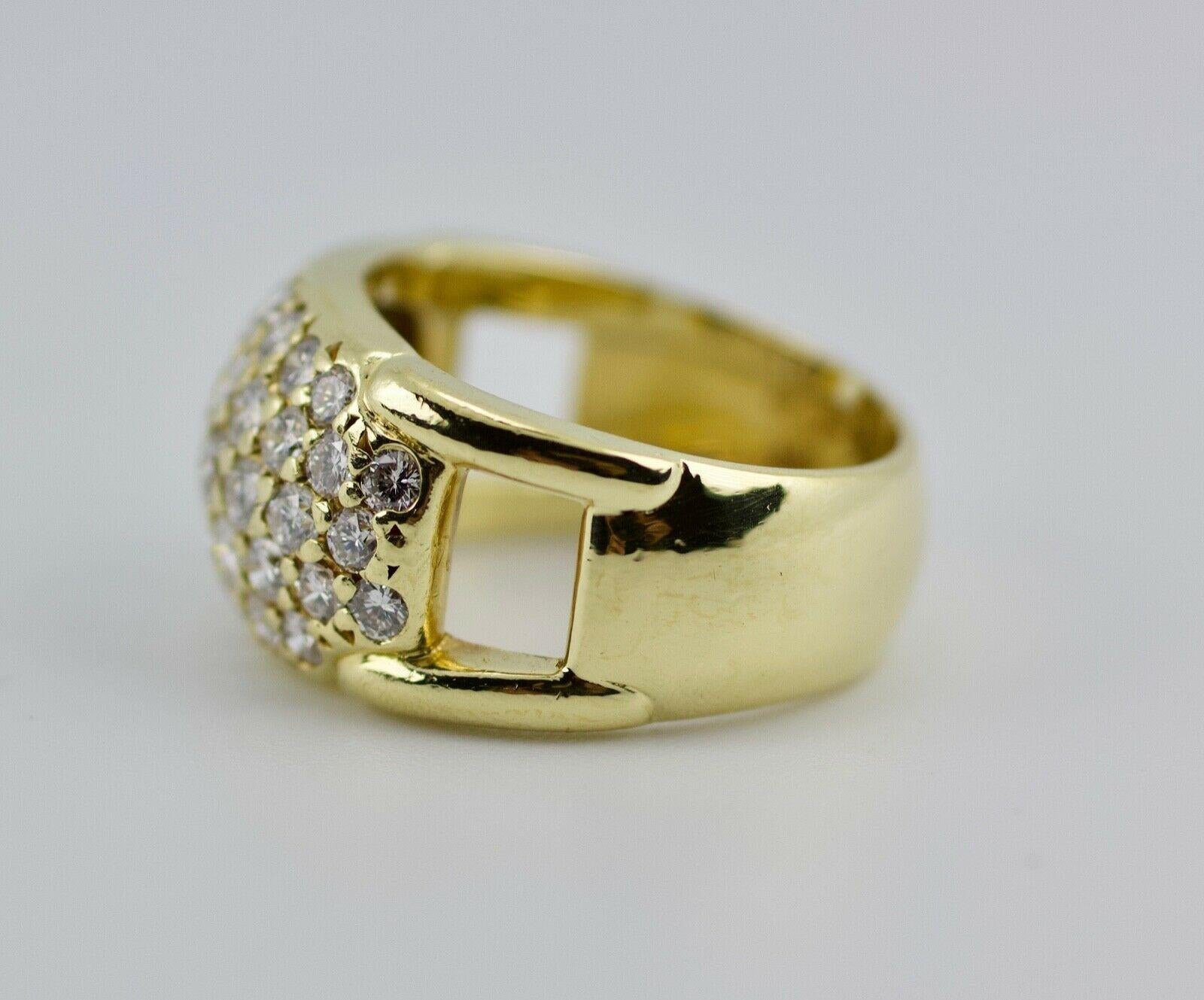 Herbert Rosenthal 18 Karat Yellow Gold Round White Diamond 1.50 Carat Band Ring In Good Condition In Montgomery, AL