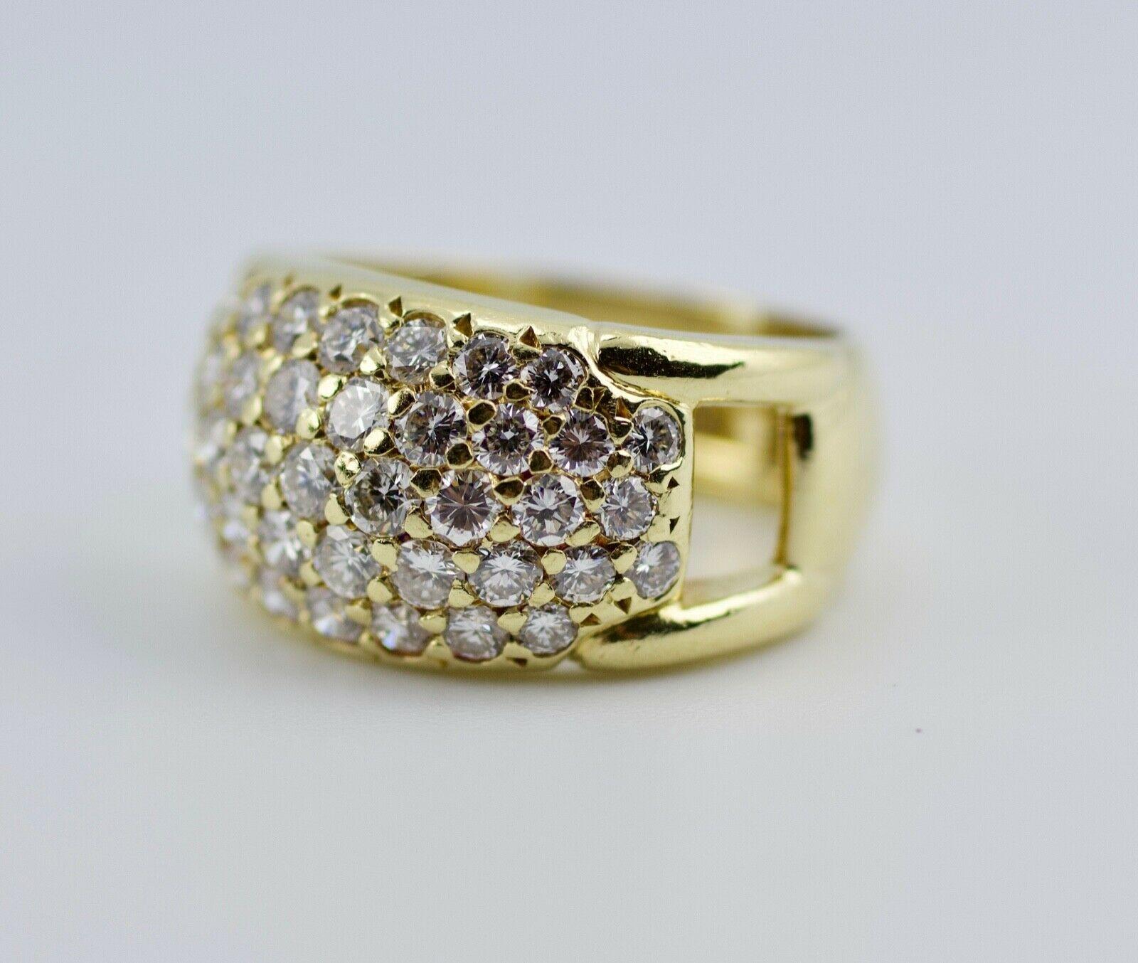 Women's or Men's Herbert Rosenthal 18 Karat Yellow Gold Round White Diamond 1.50 Carat Band Ring