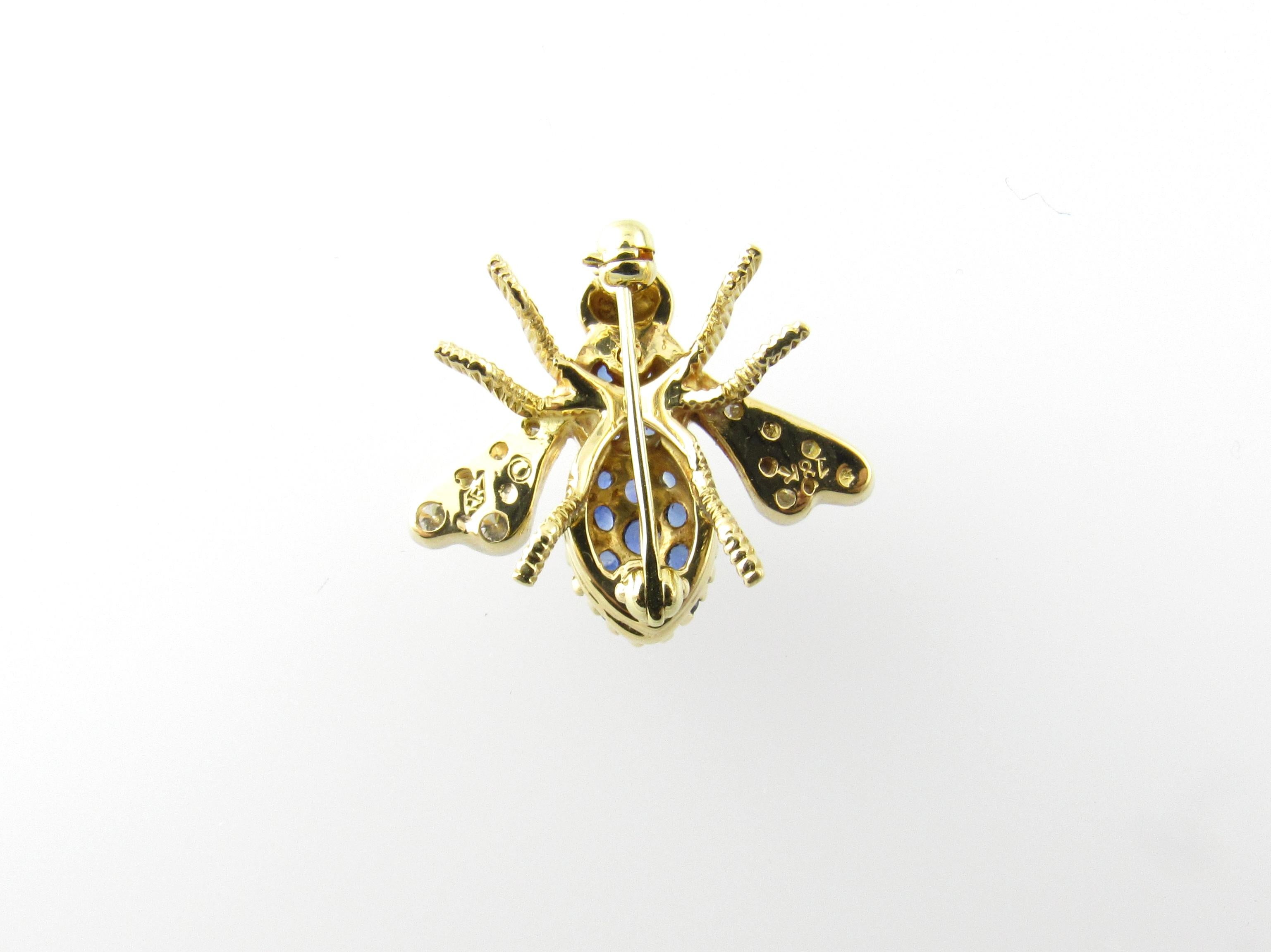 Herbert Rosenthal 18 Karat Yellow Gold Sapphire and Diamond Bee Brooch Pin 5