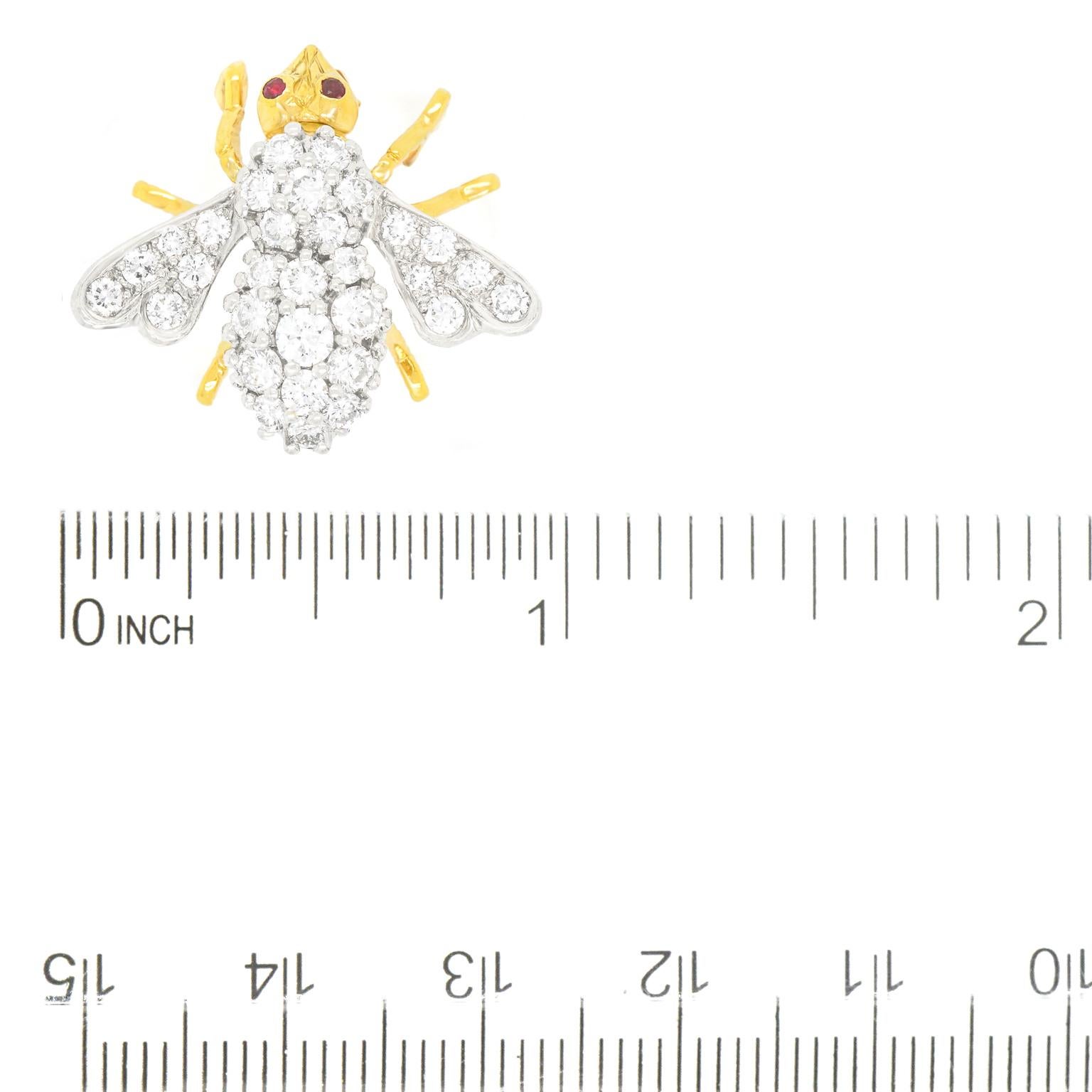 Brilliant Cut Herbert Rosenthal Diamond Bee Brooch