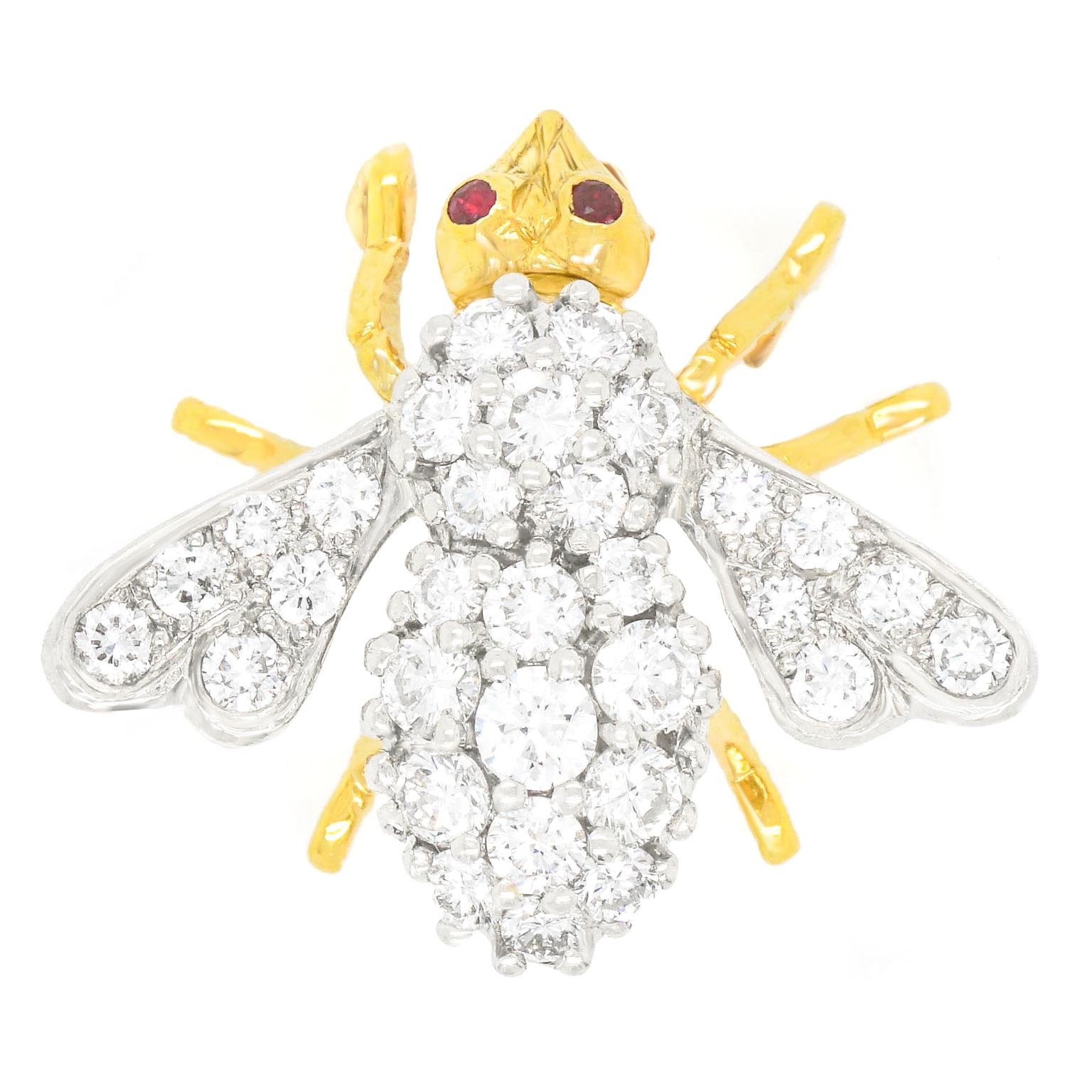 Women's or Men's Herbert Rosenthal Diamond Bee Brooch