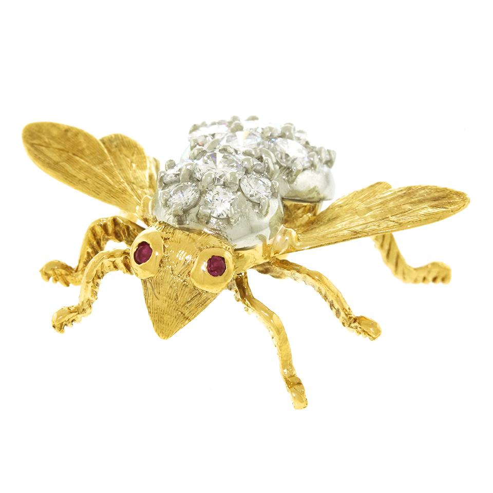 Brilliant Cut Herbert Rosenthal Diamond Bee Pin