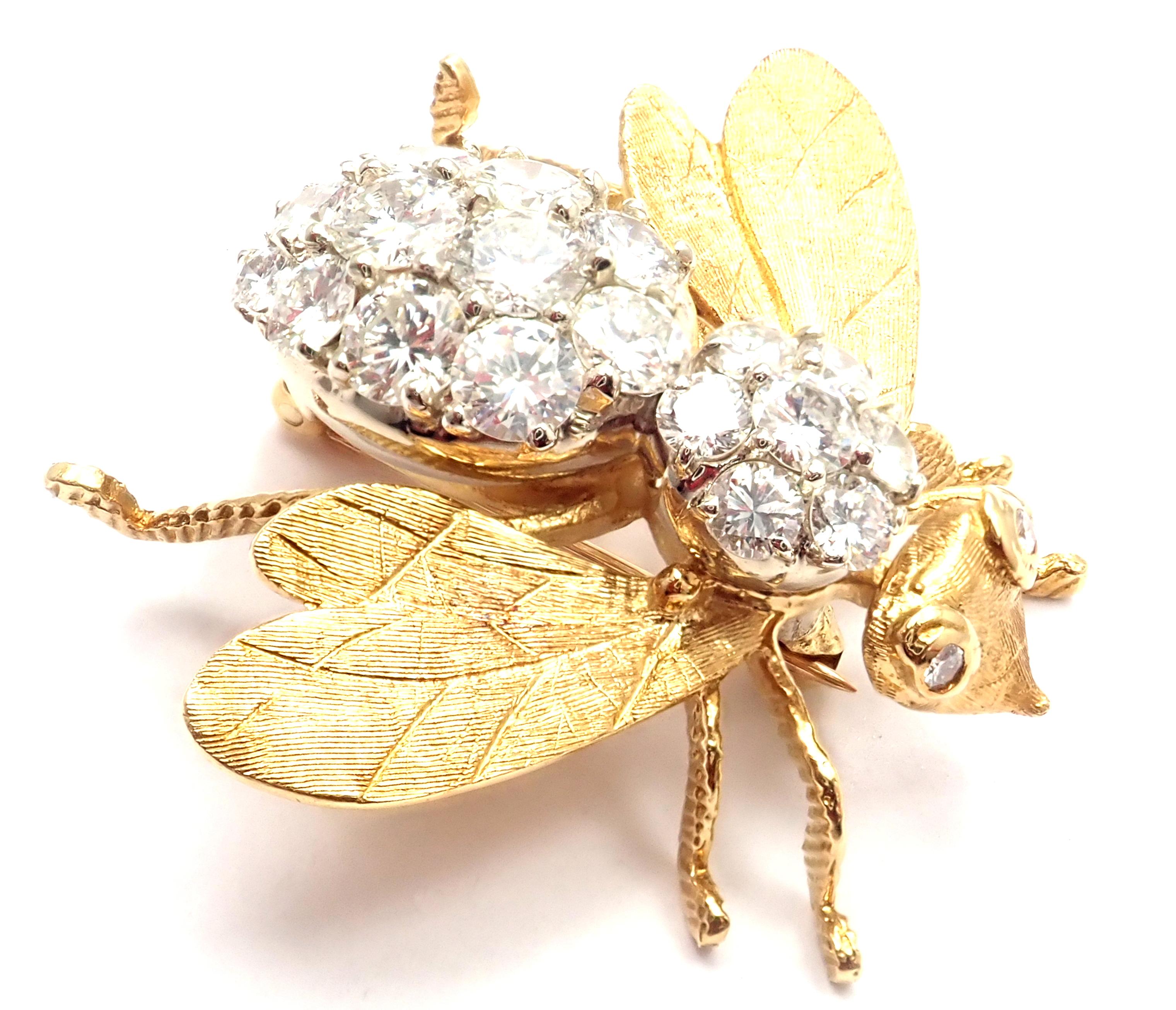 Herbert Rosenthal Diamond Extra Large Gold Bee Pin Brooch 4