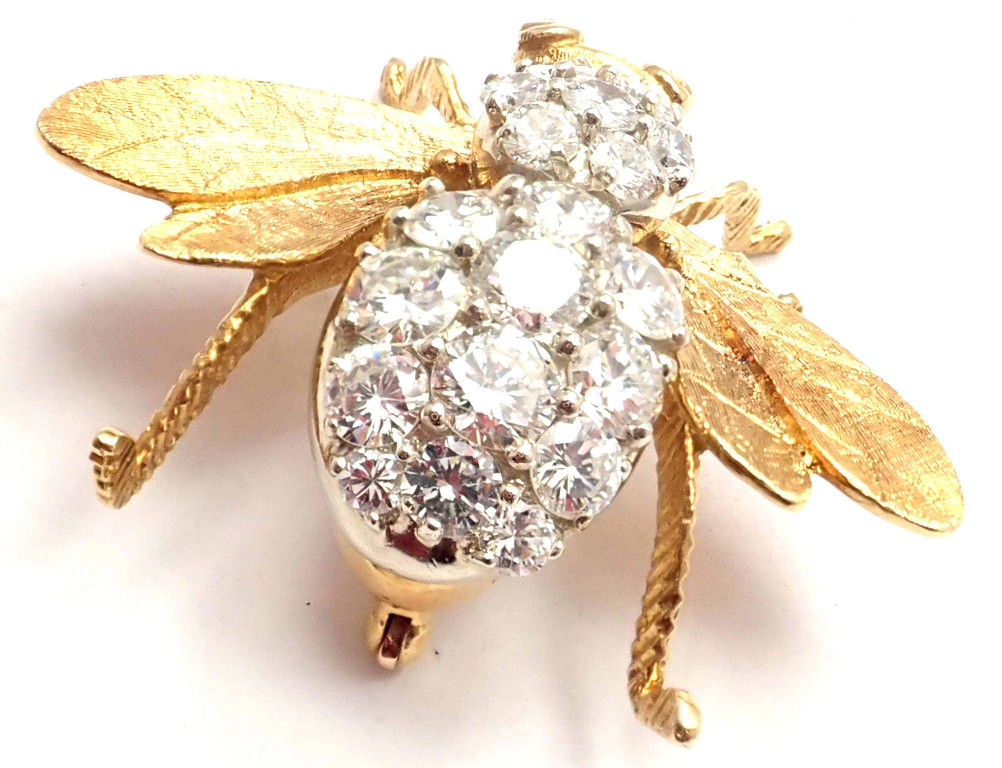 Herbert Rosenthal Diamond Extra Large Gold Bee Pin Brooch 5