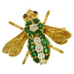 Herbert Rosenthal Emerald and Diamond Bee Pin