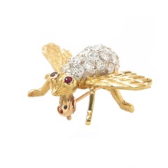 Herbert Rosenthal Gold and Diamond Bee Brooch
