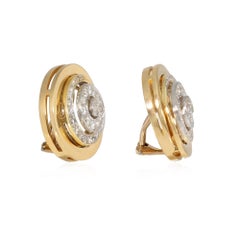 Herbert Rosenthal gold and diamond swirl earrings