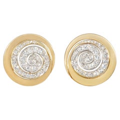 Herbert Rosenthal gold and diamond swirl earrings