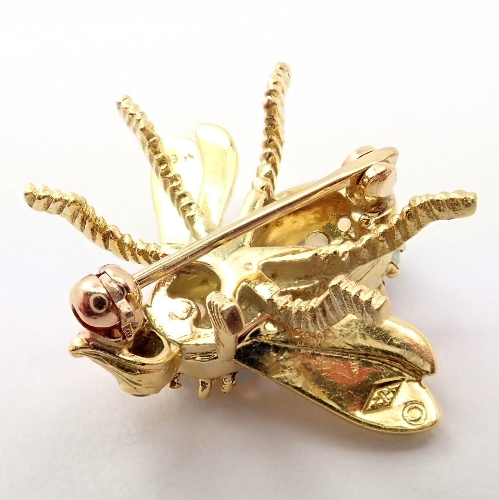 Herbert Rosenthal HR Diamond Opal Bee Yellow Gold Pin Brooch 5