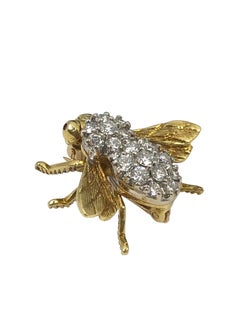 Herbert Rosenthal iconic Gold and Diamond Bee Brooch