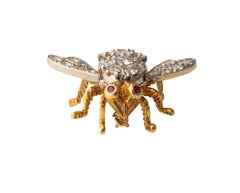 Herbert Rosenthal Iconic Large Gold and Diamond Bee Brooch