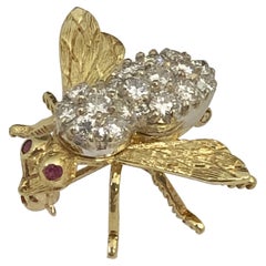 Herbert Rosenthal Iconic Yellow Gold and Diamond Bee Brooch