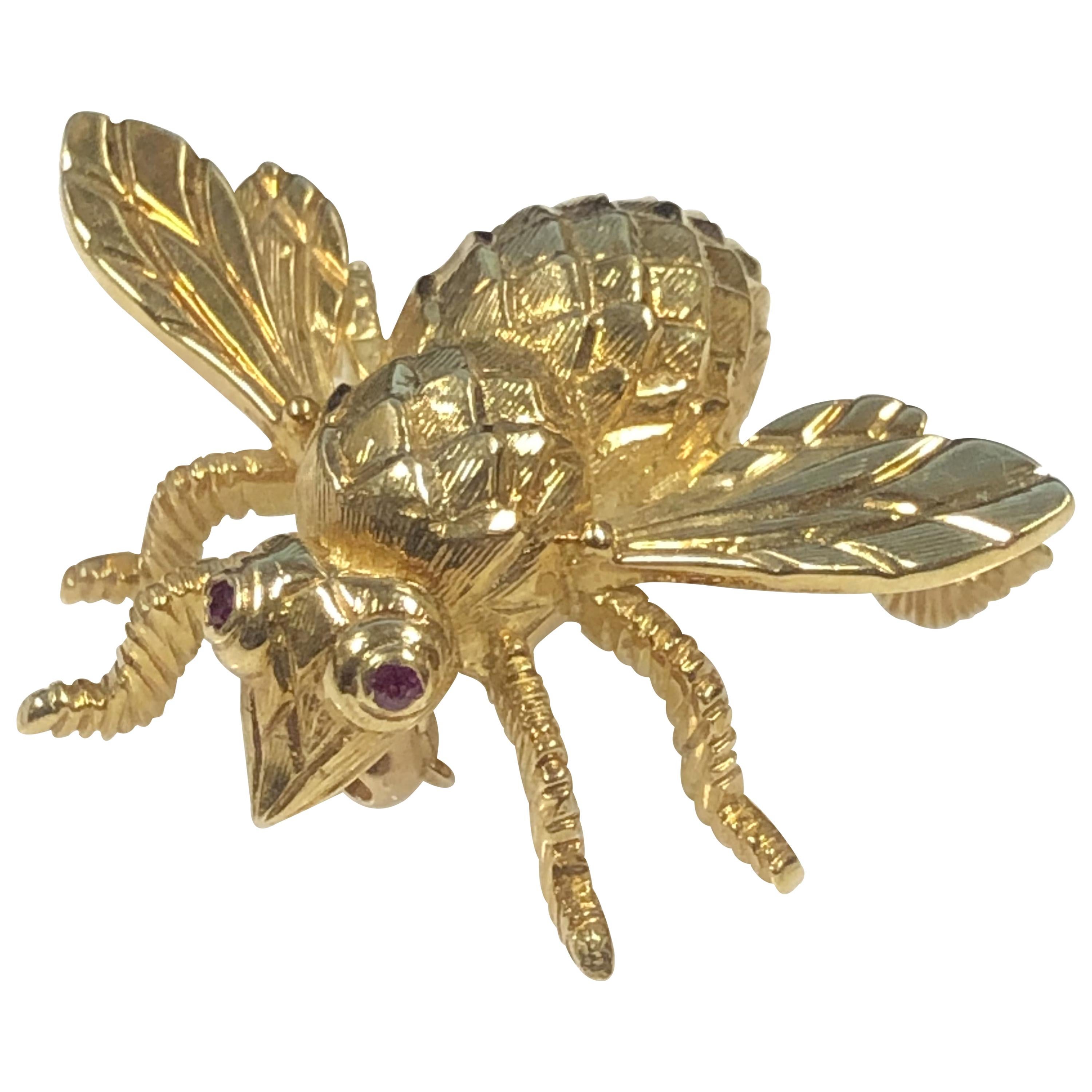 Herbert Rosenthal Large Yellow Gold Iconic Bee Brooch