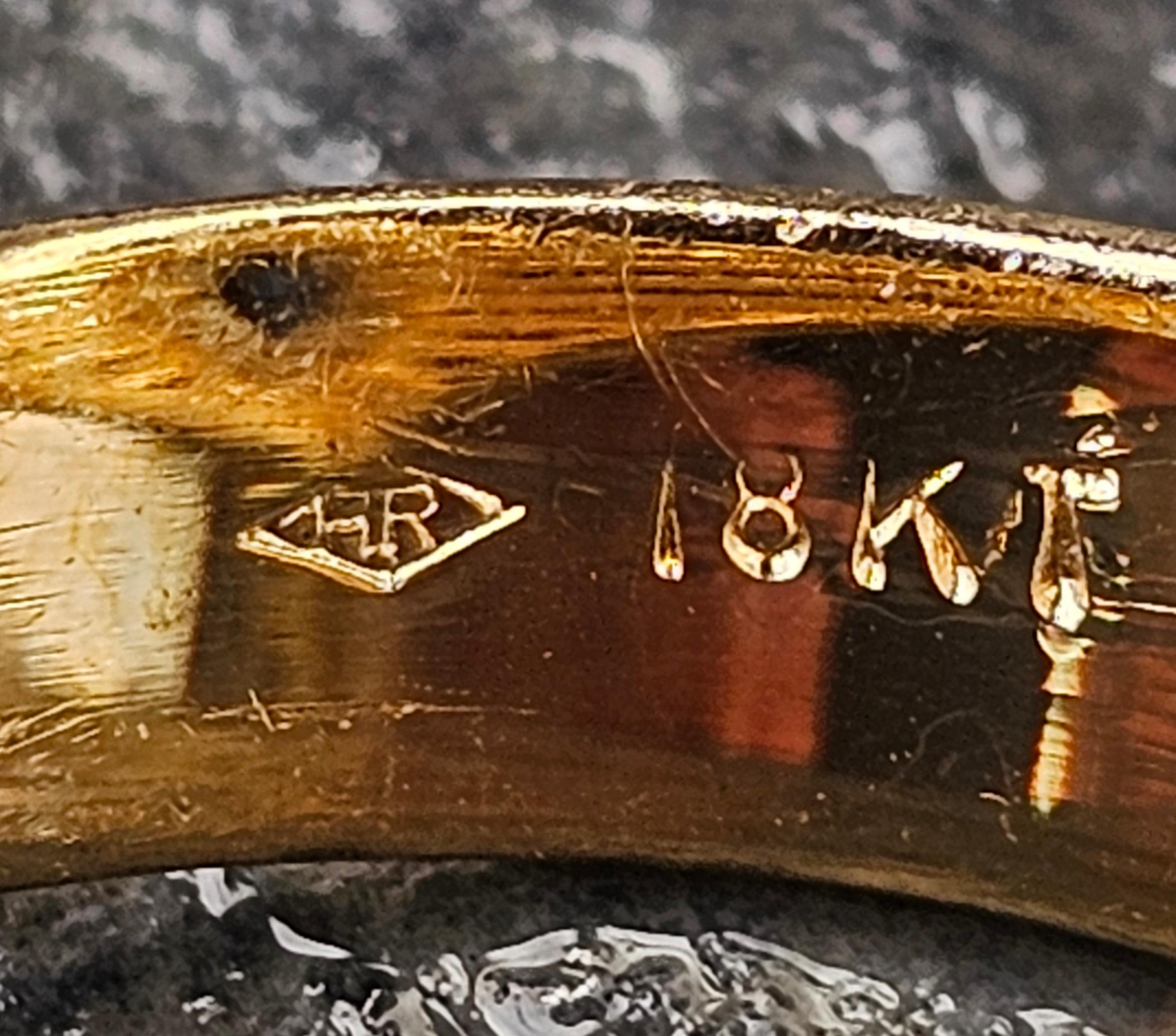 Herbert Rosenthal Anello con diamante e zaffiro blu marquise in oro giallo 18 carati 6,5 9,2 g in vendita 2