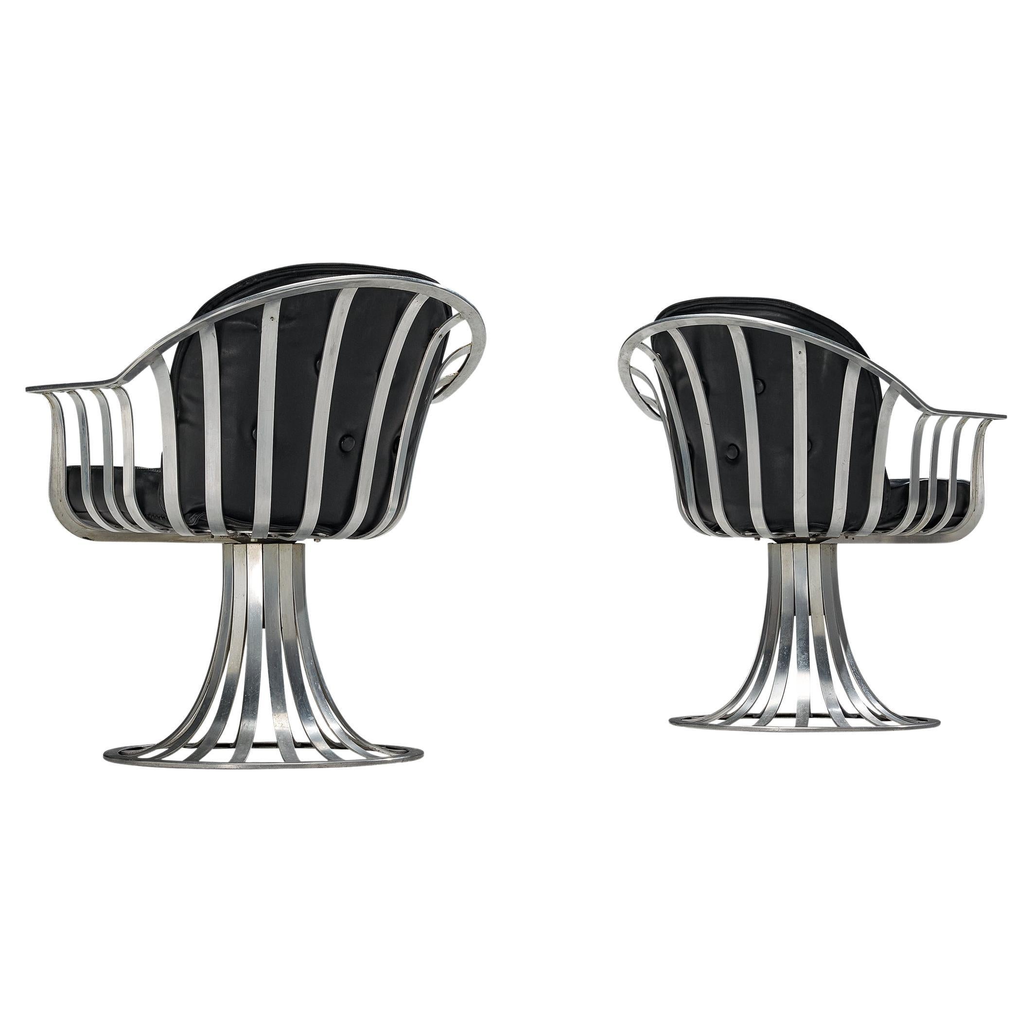 Herbert Saiger for Russell Woodard Pair of Chairs in Aluminum  For Sale