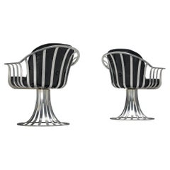 Retro Herbert Saiger for Russell Woodard Pair of Chairs in Aluminum 