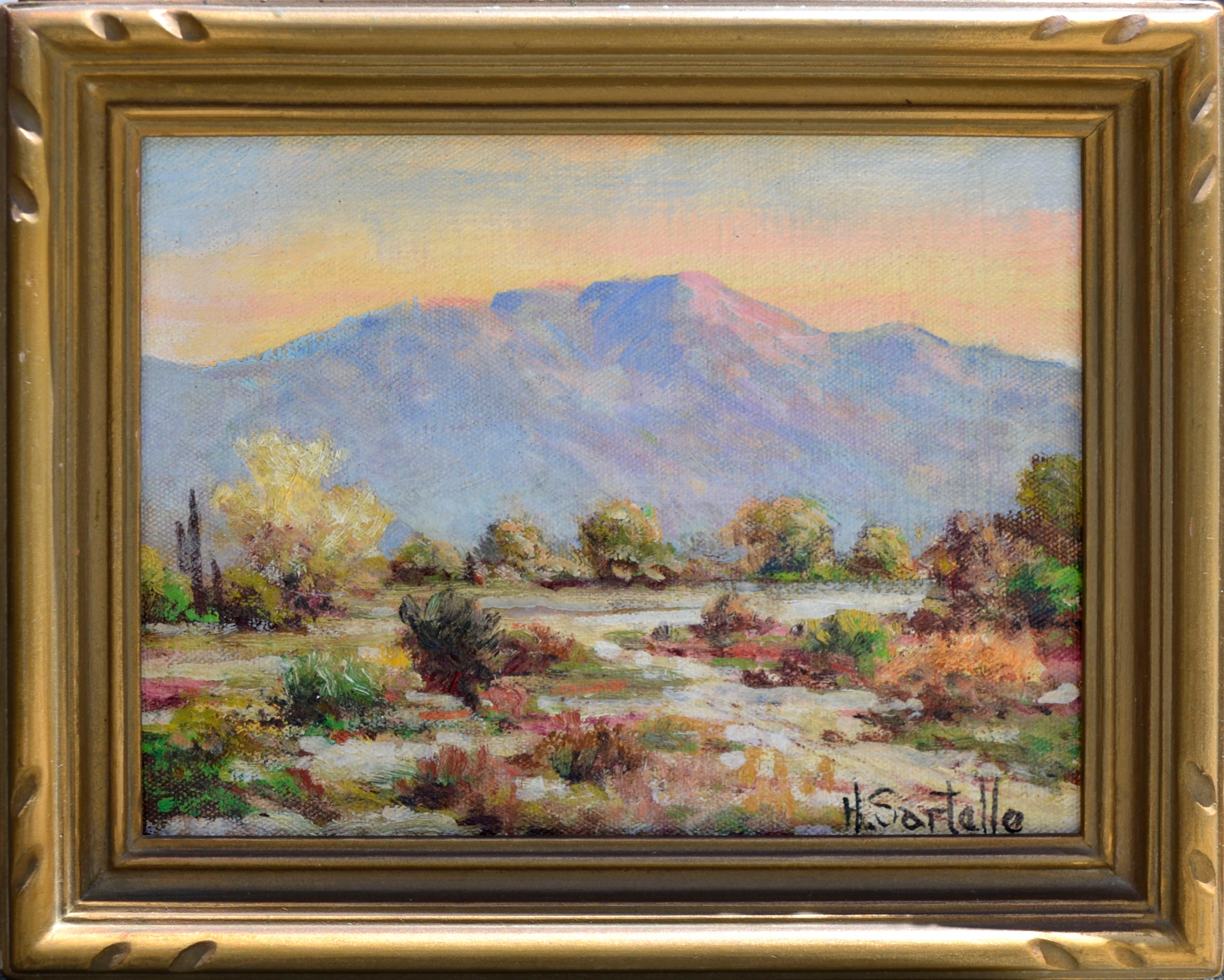 Path to the San Gabriel Mountains Landscape, Pair - Painting by Herbert Sartelle