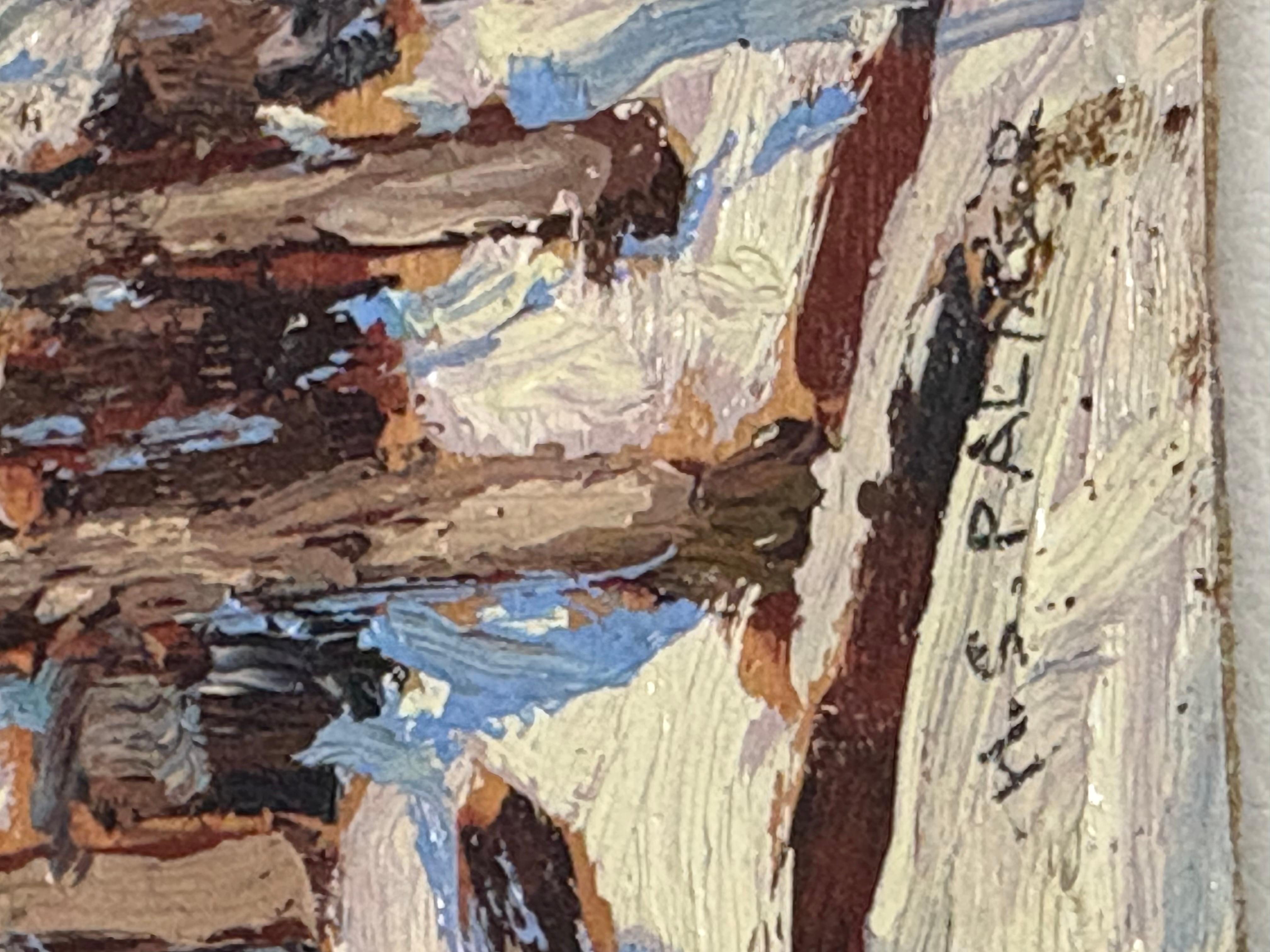Herbert Sidney Palmer, Canadien, 1881 à 1970, peinture à l'huile sur carton. Études de la nature hivernale. Signé en bas à droite. Sans date. Estampillé The Estate of Herbert Sidney Palmer au verso. Non encadré. Herbert Sidney Palmer est surtout