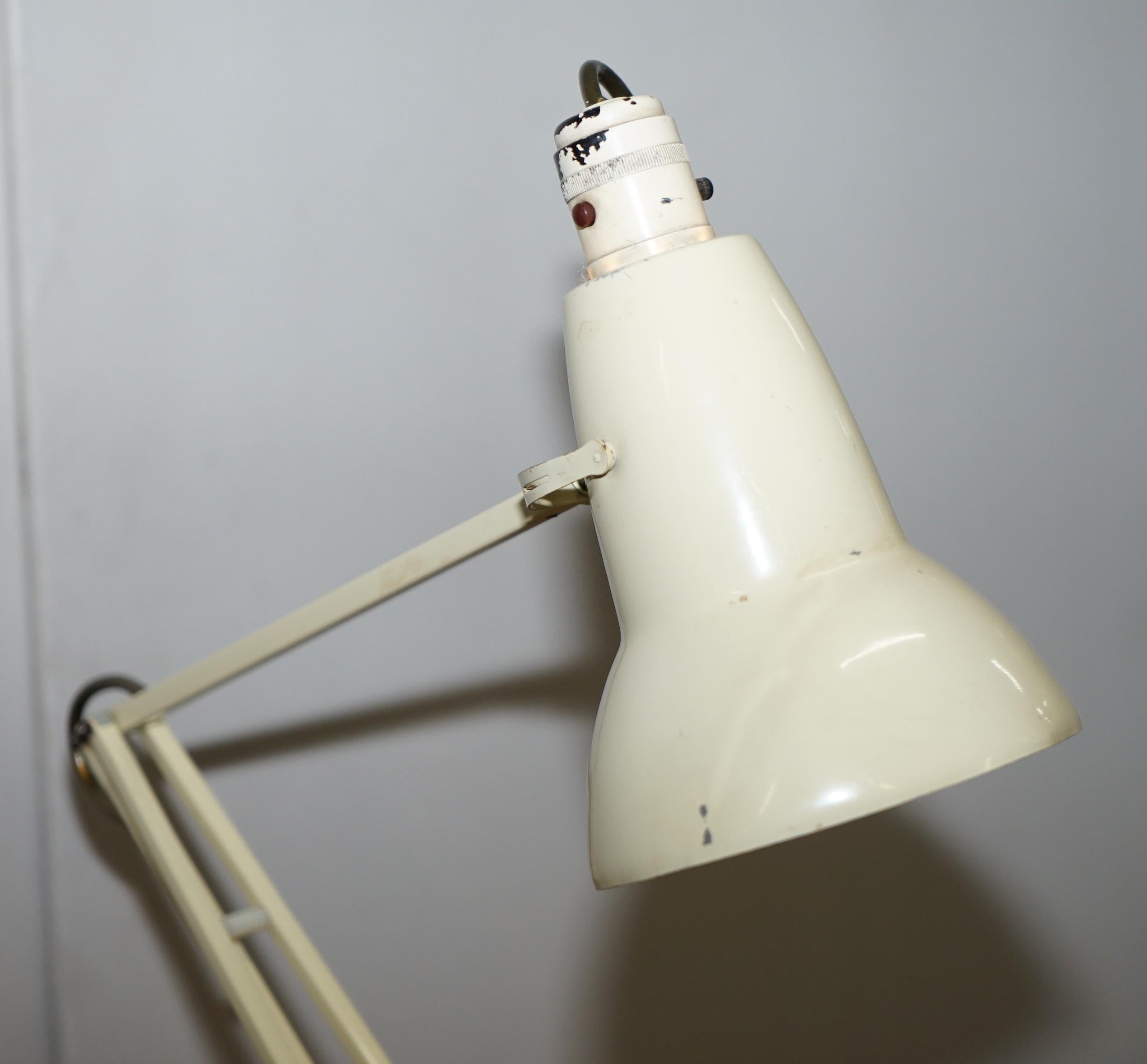 Herbert Terry Model 1227 Anglepoise Articulated Table Lamp Original Cream Paint 1